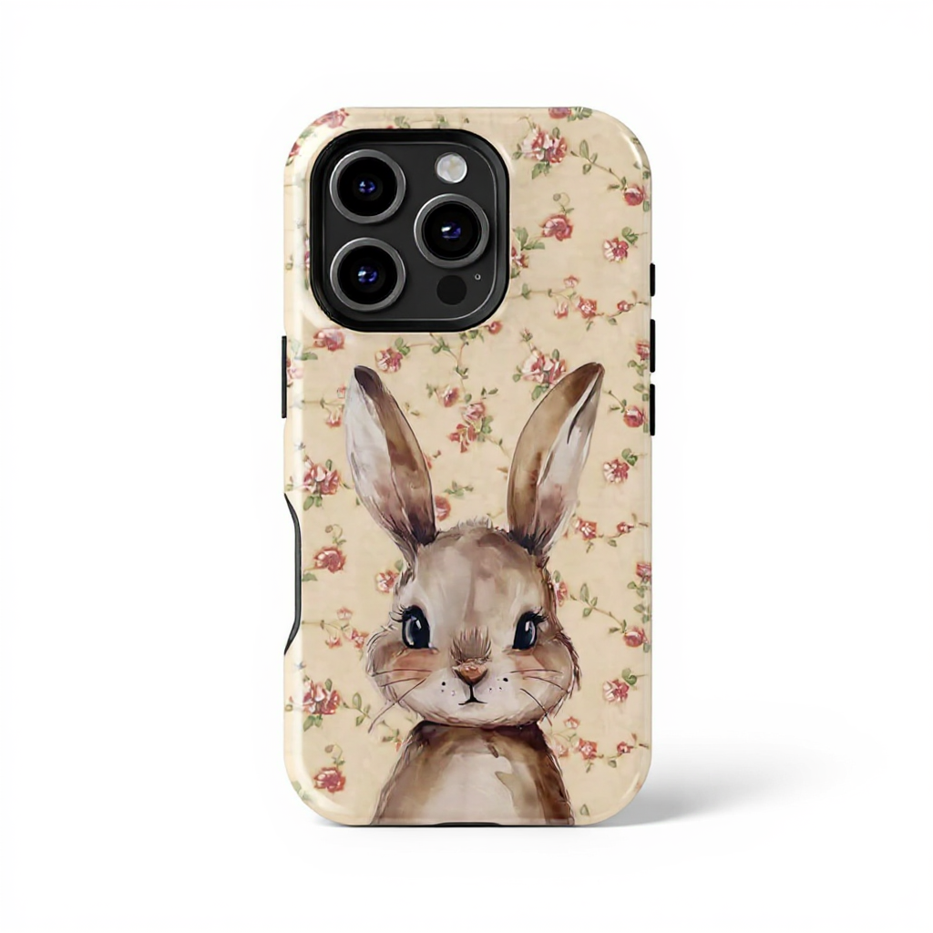 Adorable Bunny Illustration Tough Phone Case