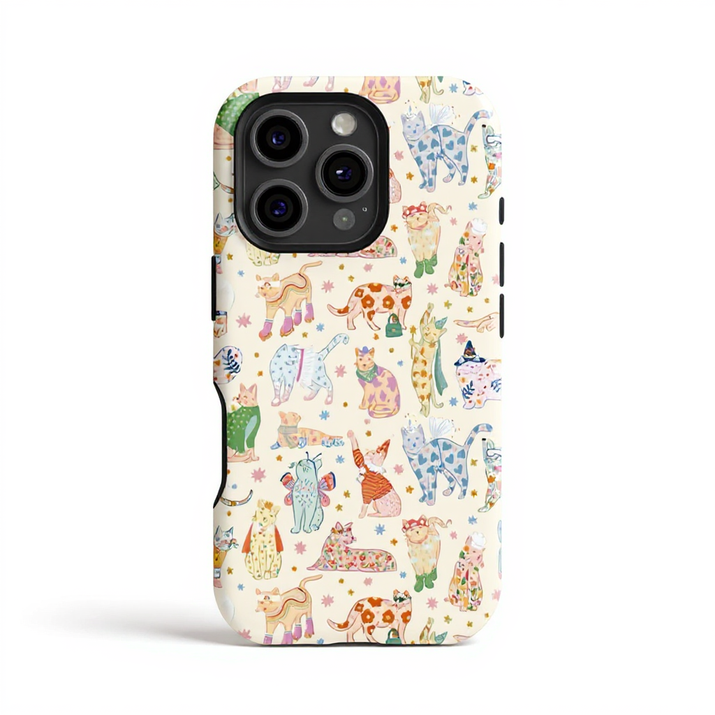 Adorable Cat Patterns Tough Phone Case