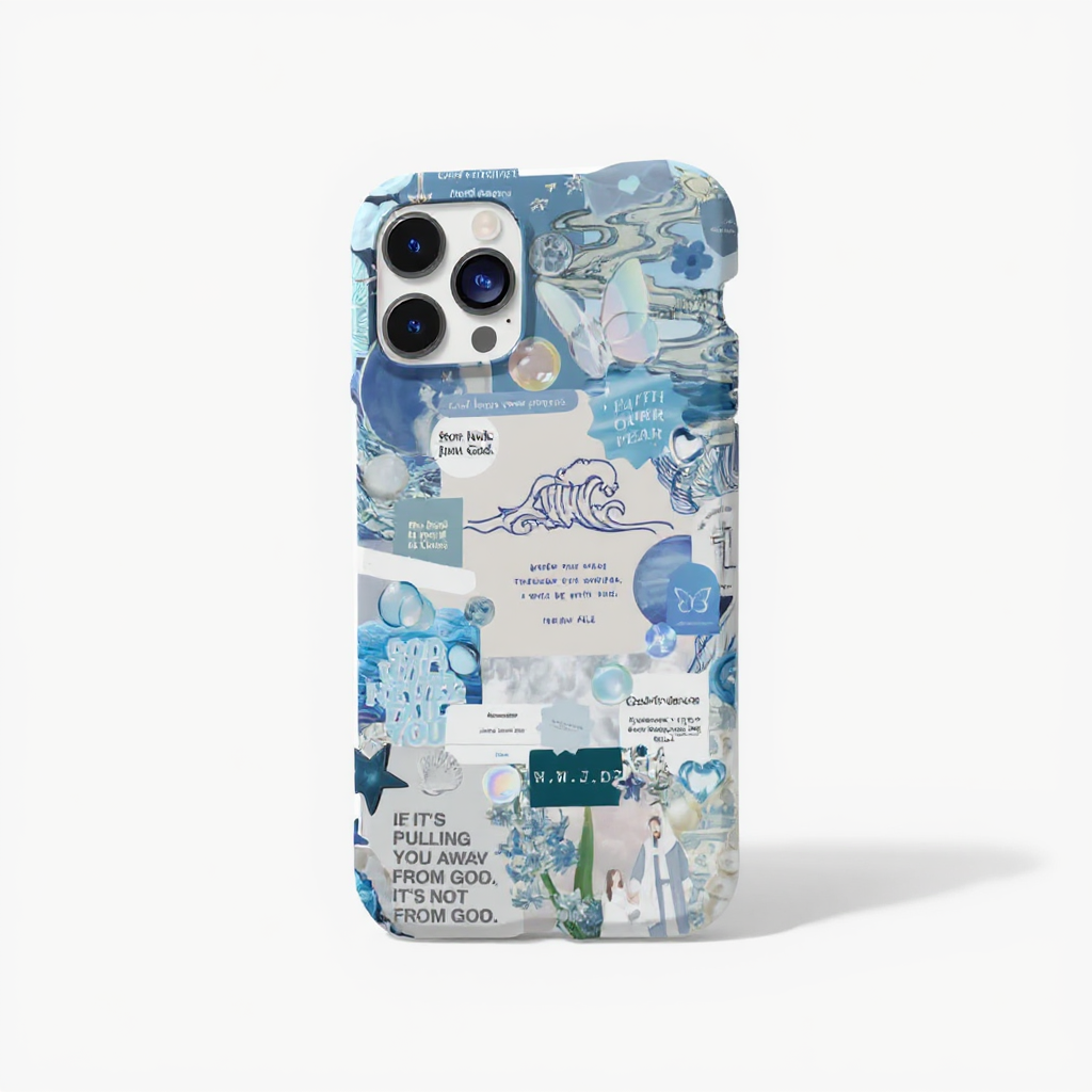 Artistic Blue Collage Tough Phone Case