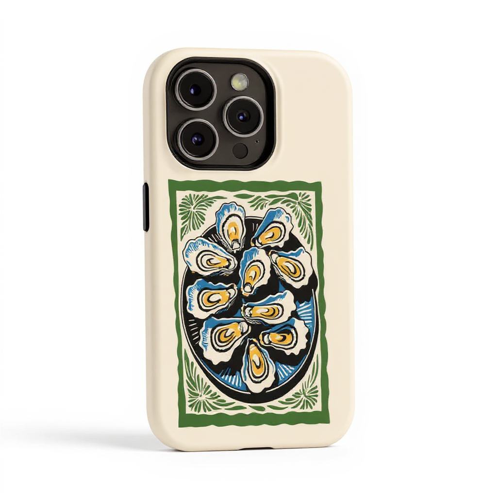 Artistic Oyster Print Tough Phone Case