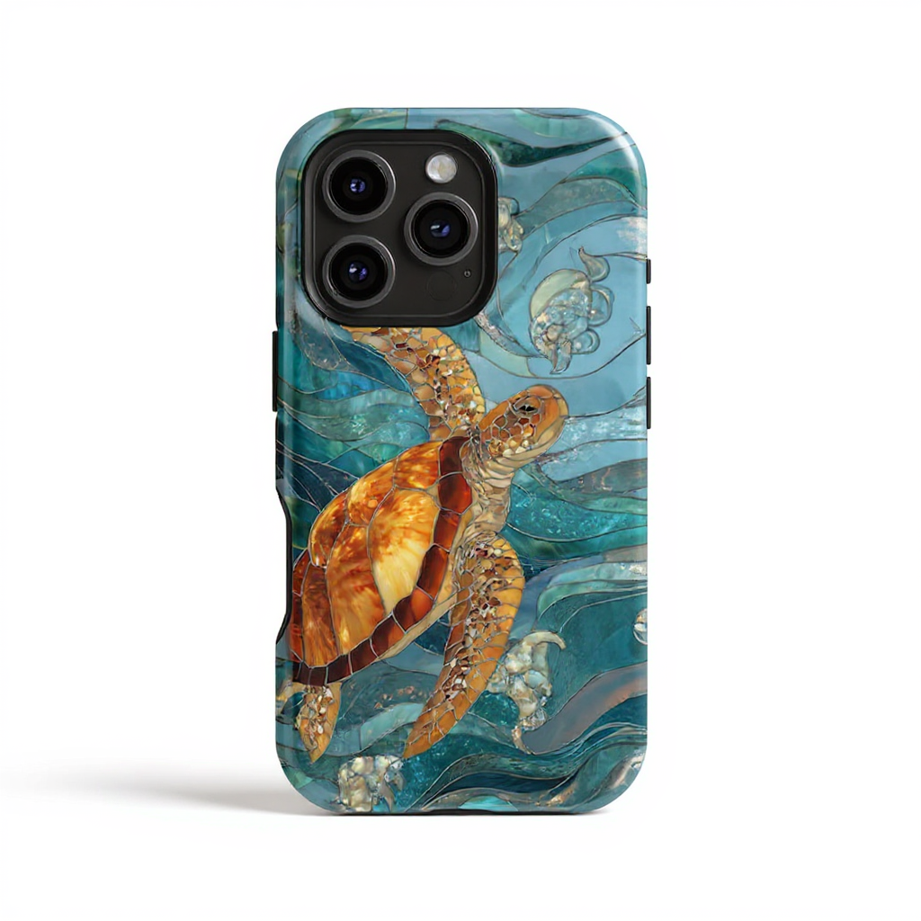 Artistic Sea Turtle Design Tough Phone Case