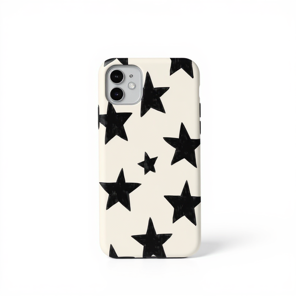Bold Black Star Pattern Tough Phone Case