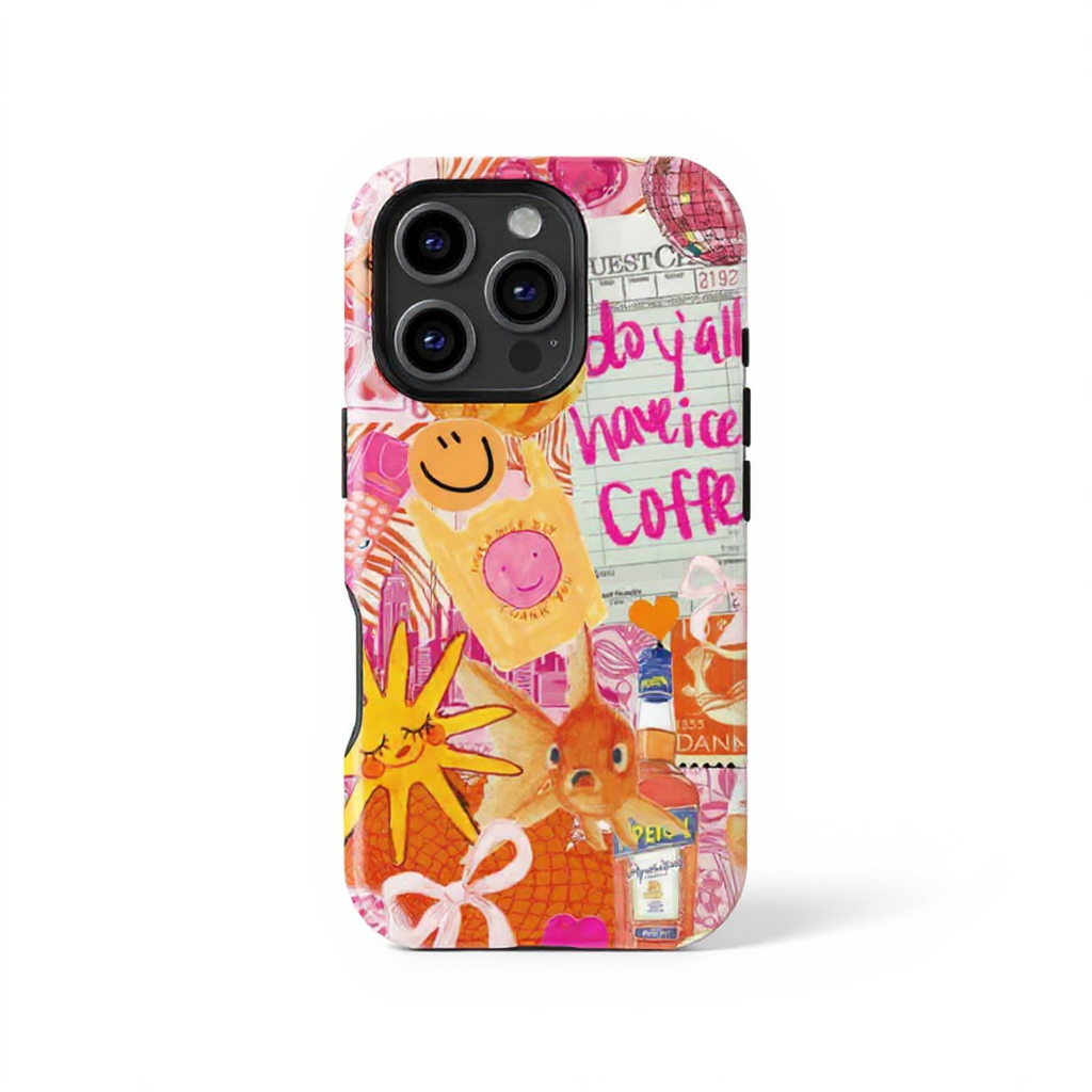 Bright and Cheerful Collage Art Tough Phone Case