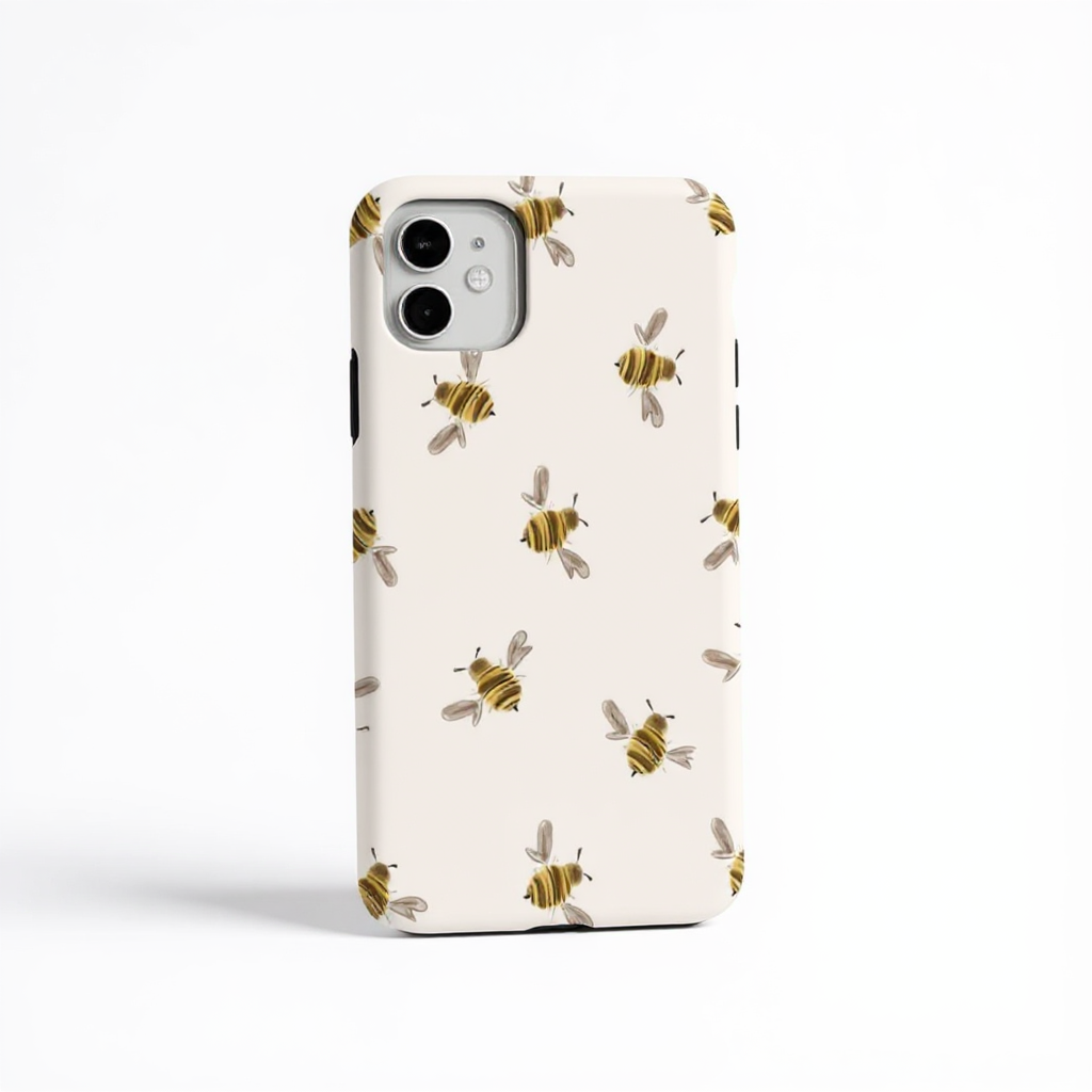 Charming Bee Pattern Tough Phone Case