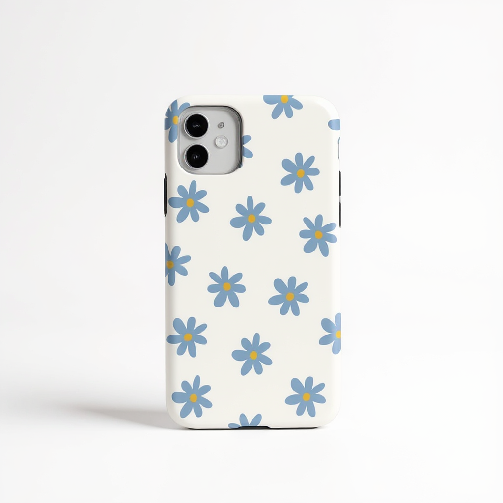 Charming Blue Daisy Floral Tough Phone Case