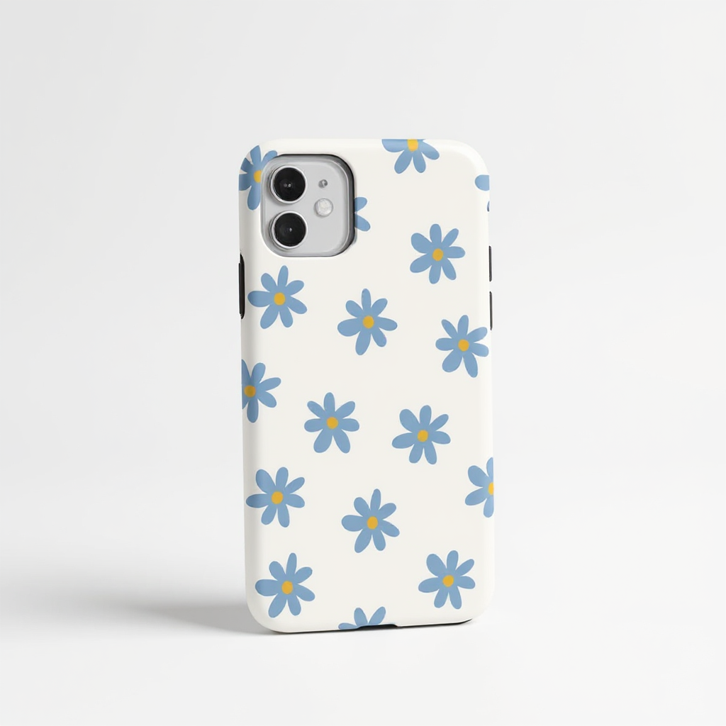 Charming Blue Daisy Floral Tough Phone Case