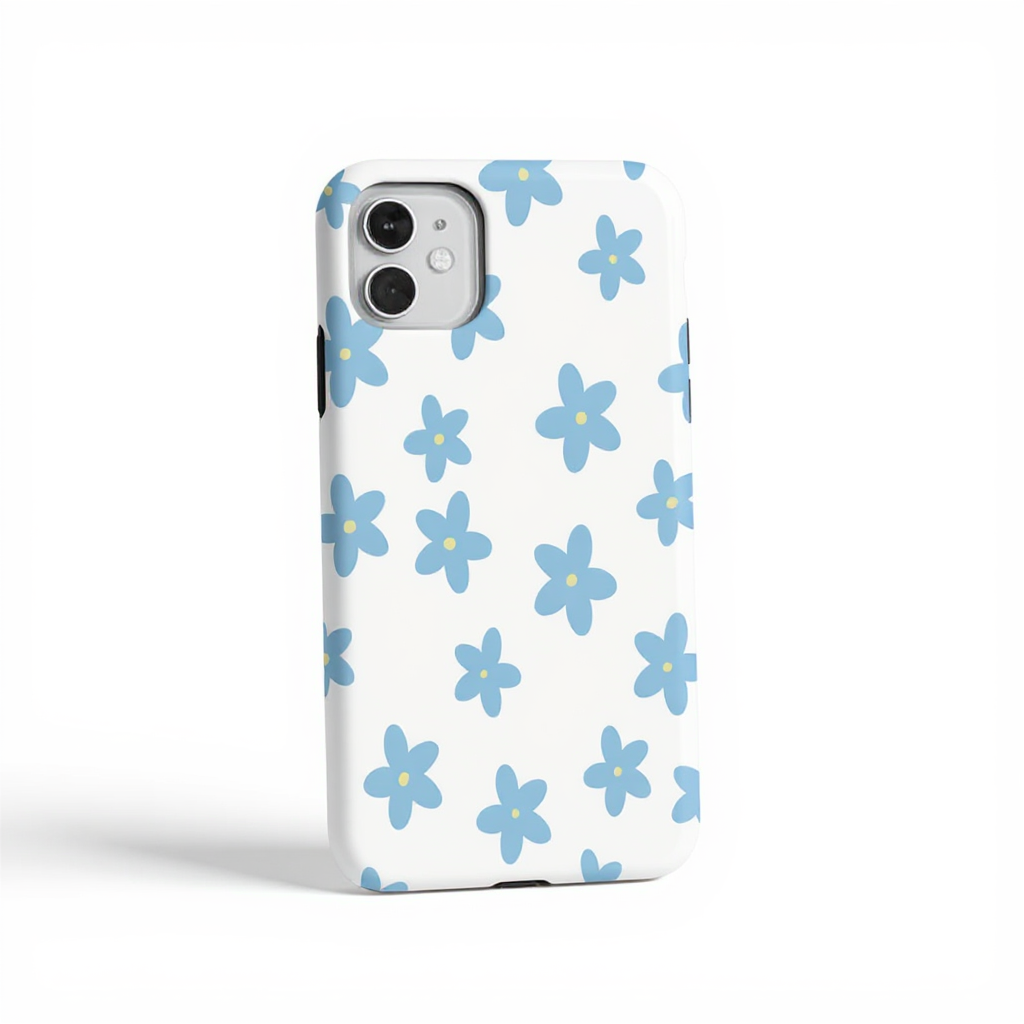 Charming Blue Floral Pattern Tough Phone Case