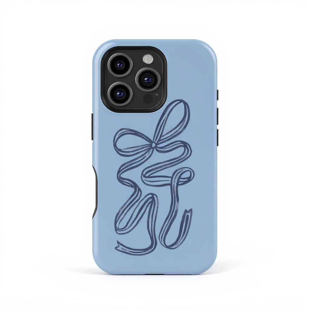 Charming Blue Ribbon Art Tough Phone Case