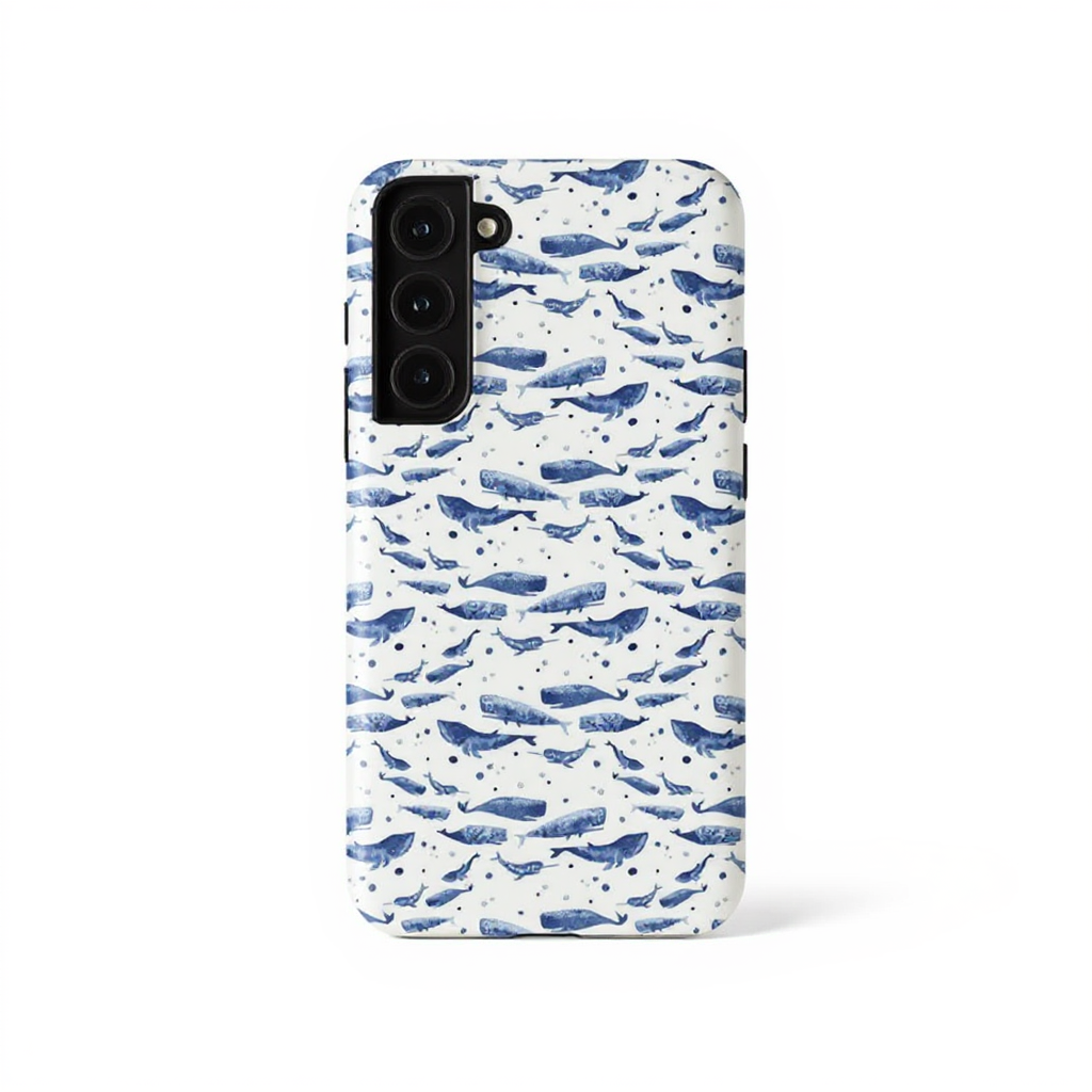 Charming Blue Whale Pattern Tough Phone Case