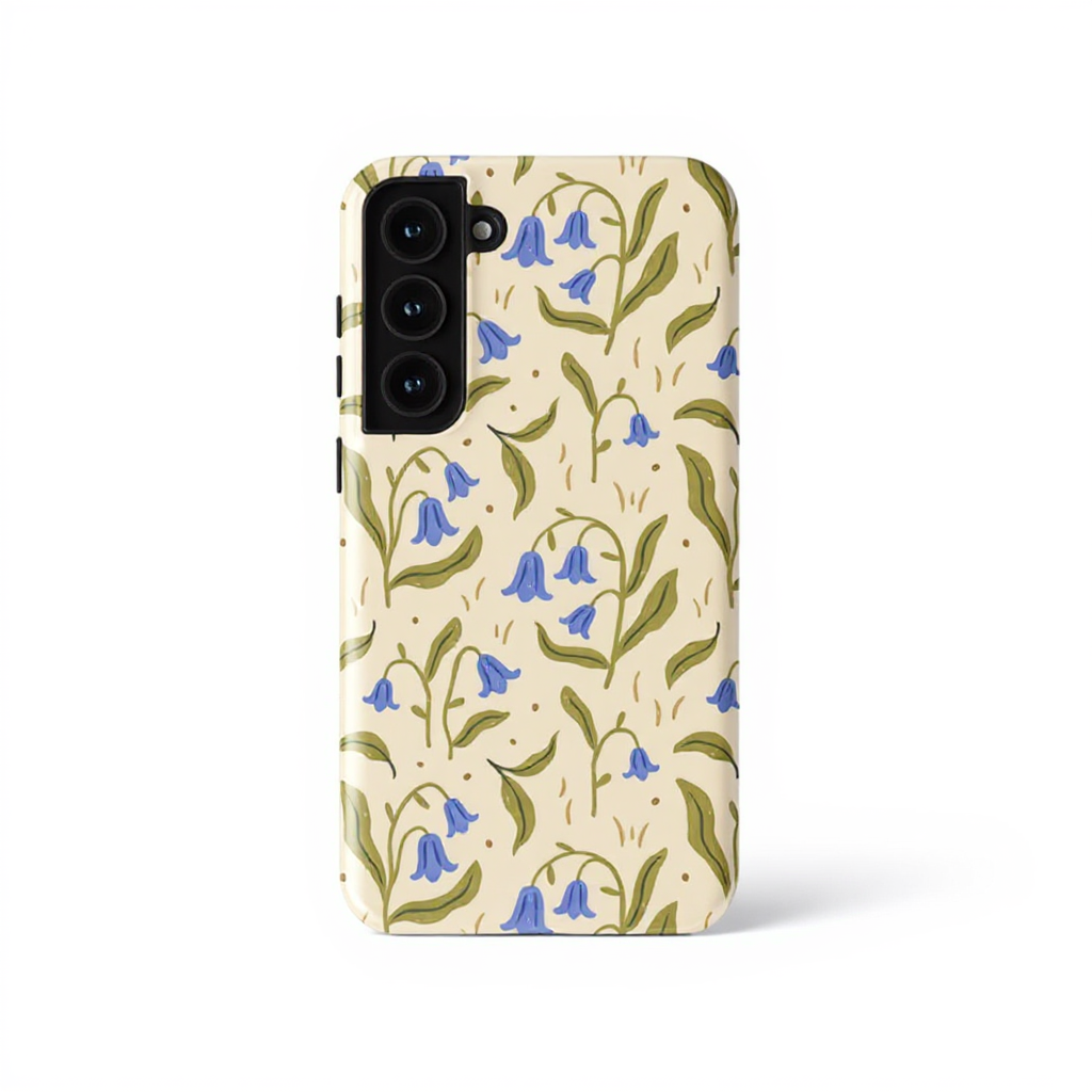 Charming Bluebell Floral Pattern Tough Phone Case