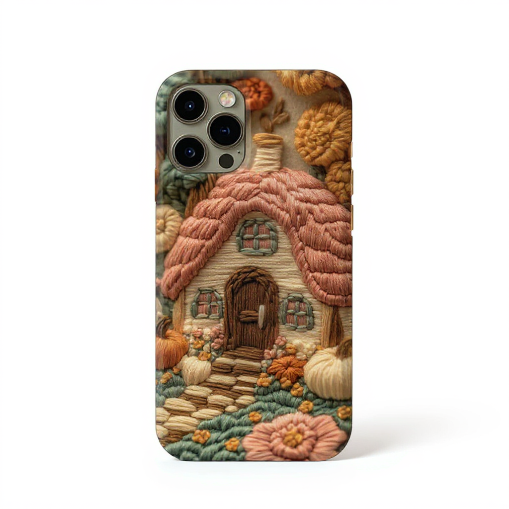 Charming Cottage Embroidery Tough Phone Case