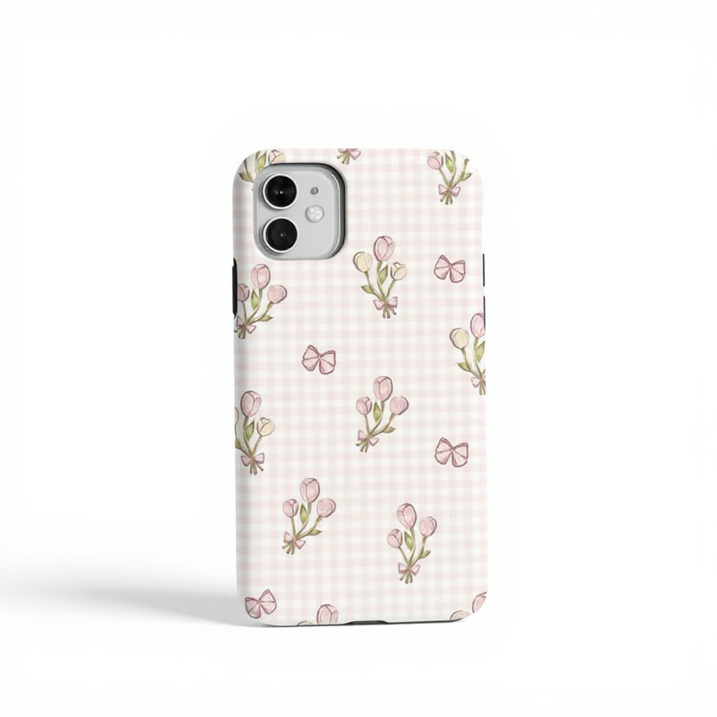 Charming Floral and Bow Design Tough Phone Case