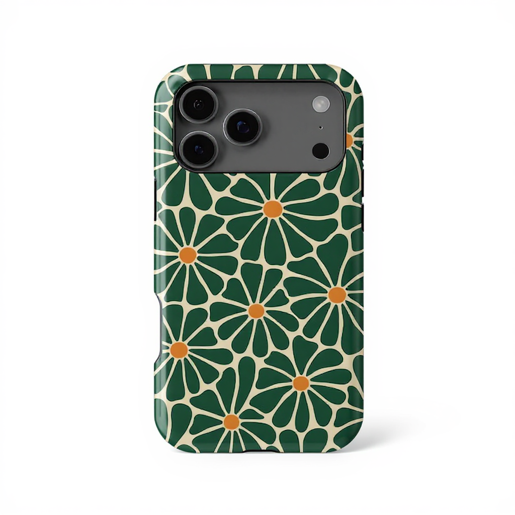 Charming Floral Green and Yellow Tough Phone Case
