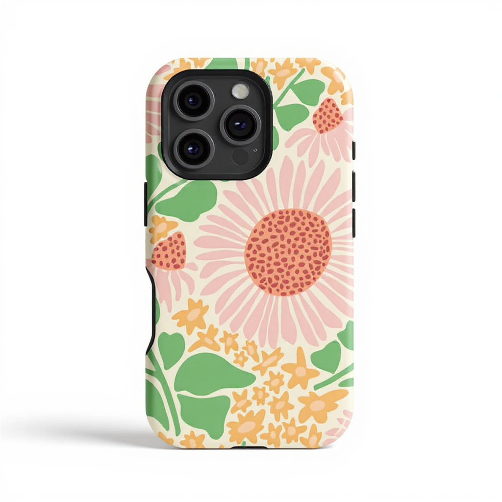 Charming Floral Print Tough Phone Case