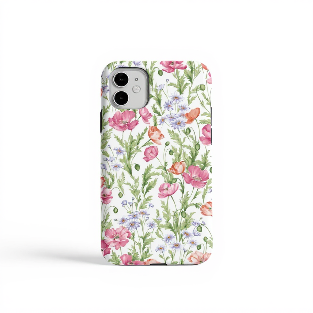 Charming Floral Print Tough Phone Case