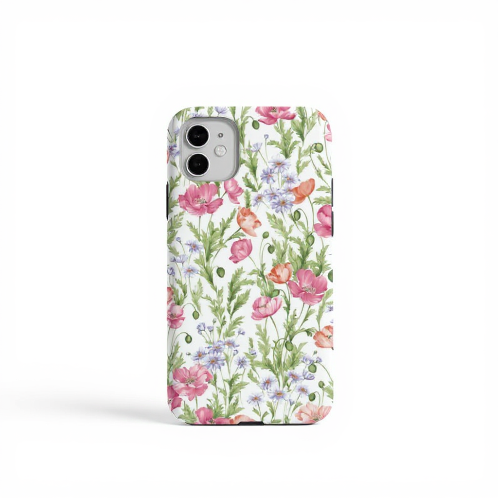 Charming Floral Print Tough Phone Case