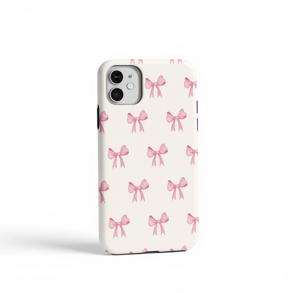 Charming Pink Bow Pattern Tough Phone Case