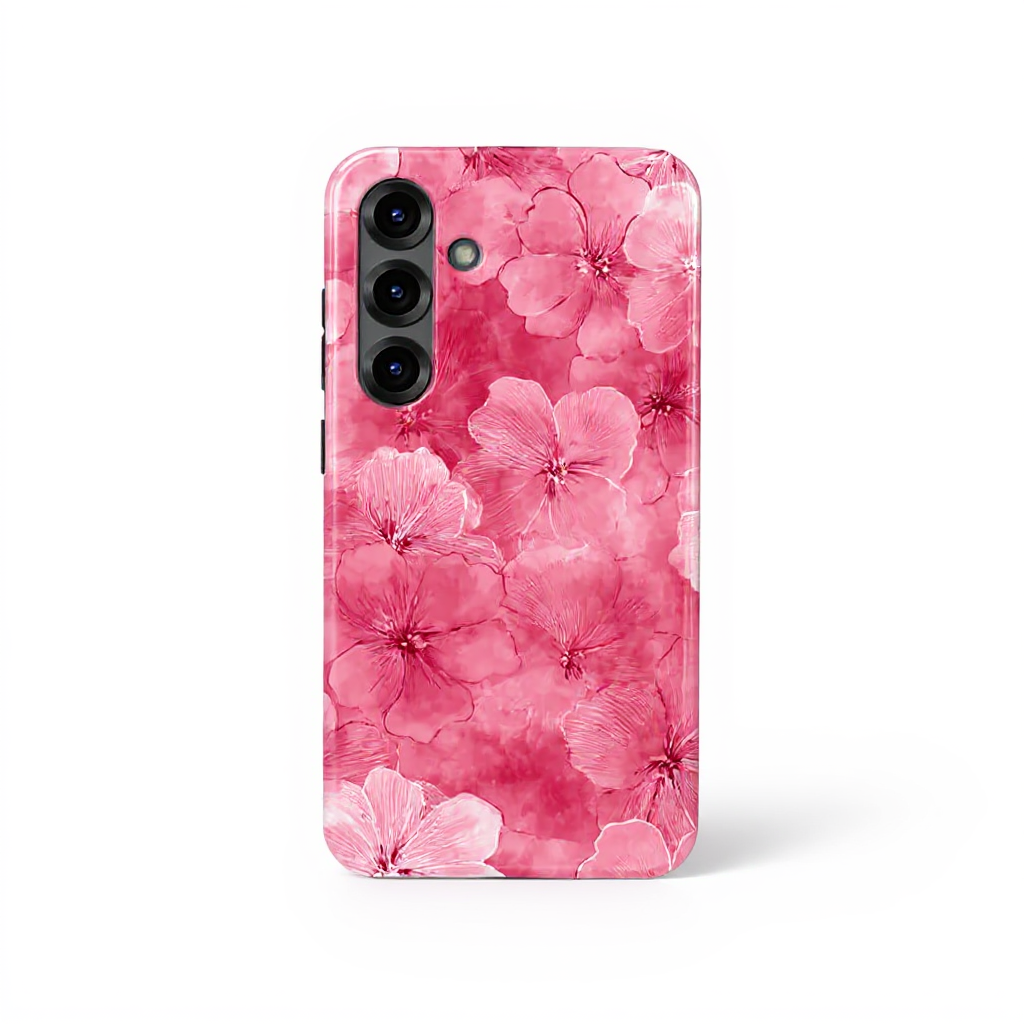Charming Pink Floral Pattern Tough Phone Case