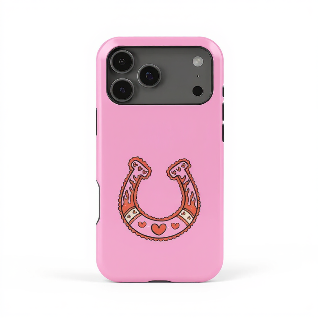 Charming Pink Horseshoe Design Tough Phone Case