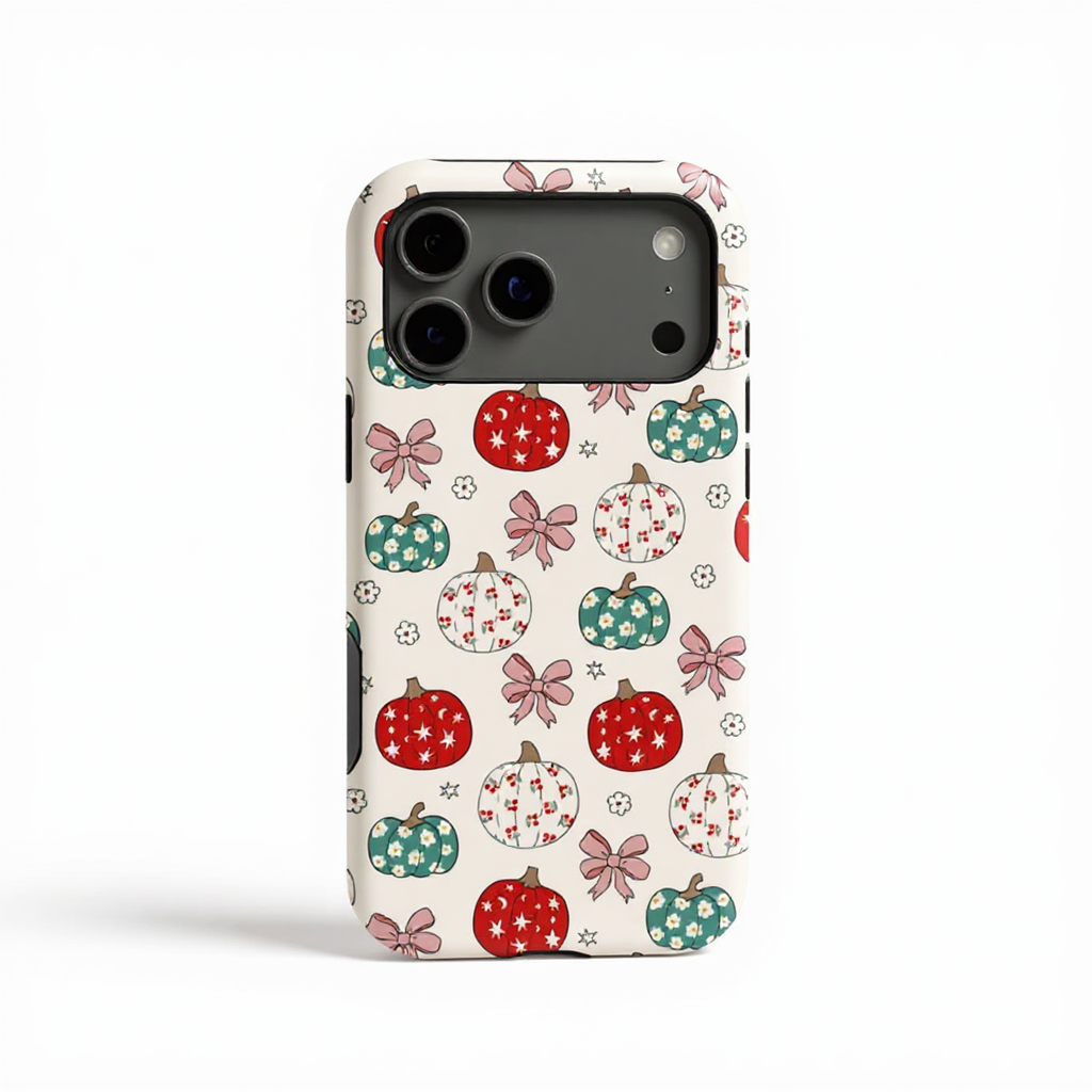 Charming Pumpkin and Bow Pattern Tough Phone Case