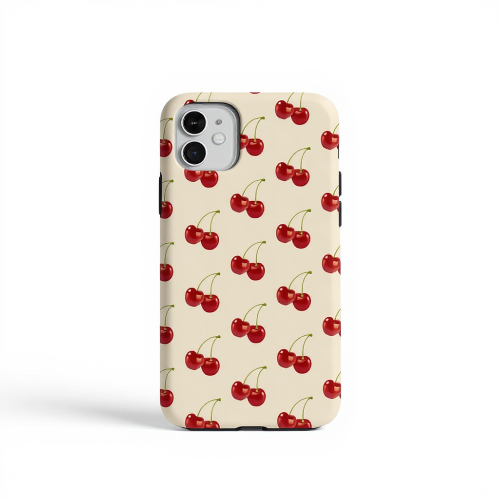 Charming Red Cherry Pattern Tough Phone Case
