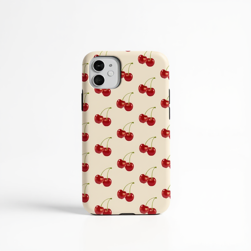 Charming Red Cherry Pattern Tough Phone Case