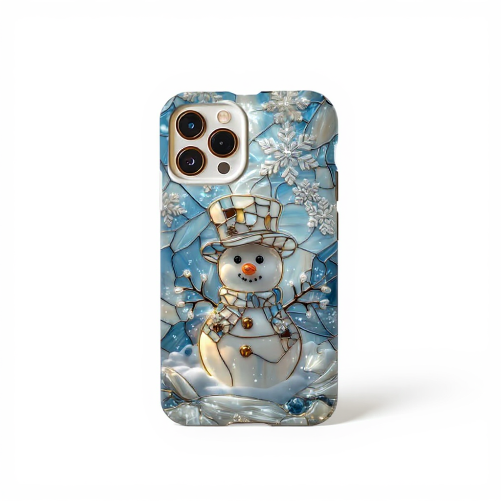 Charming Snowman Mosaic Art Tough Phone Case