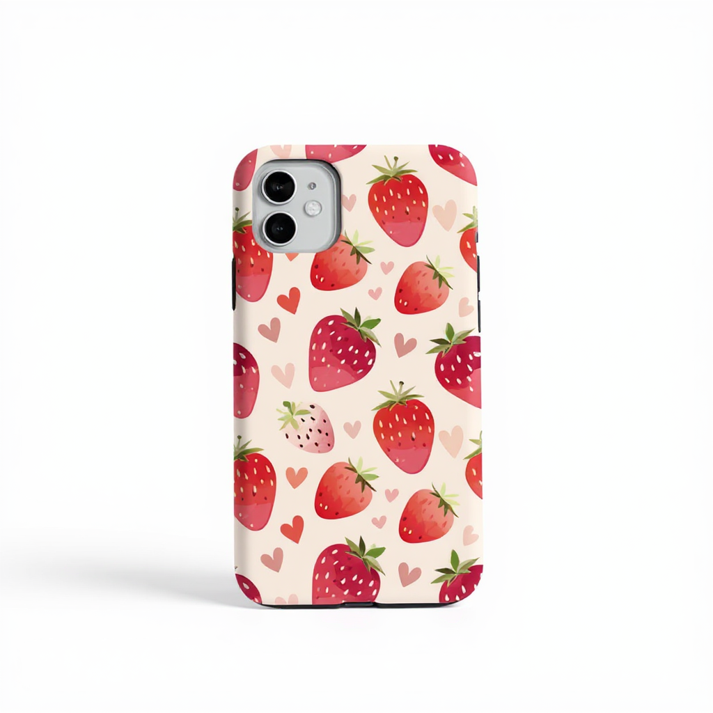 Charming Strawberry Pattern Tough Phone Case