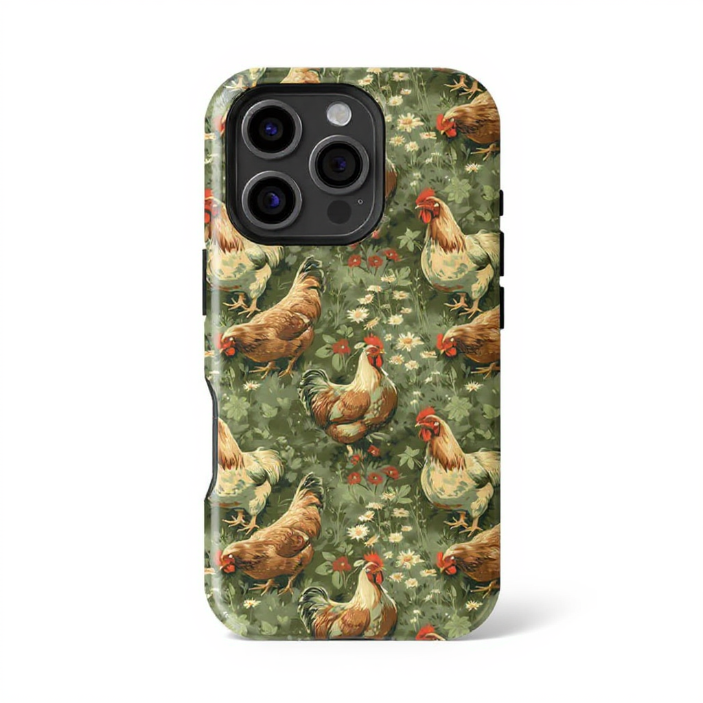 Charming Vintage Rooster Pattern Tough Phone Case