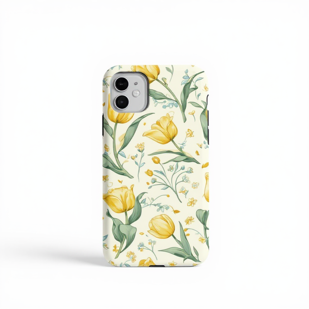 Charming Yellow Floral Pattern Tough Phone Case