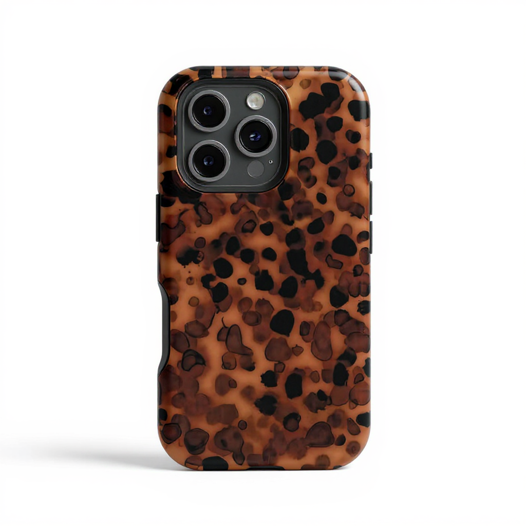 Chic Brown Leopard Print Tough Phone Case