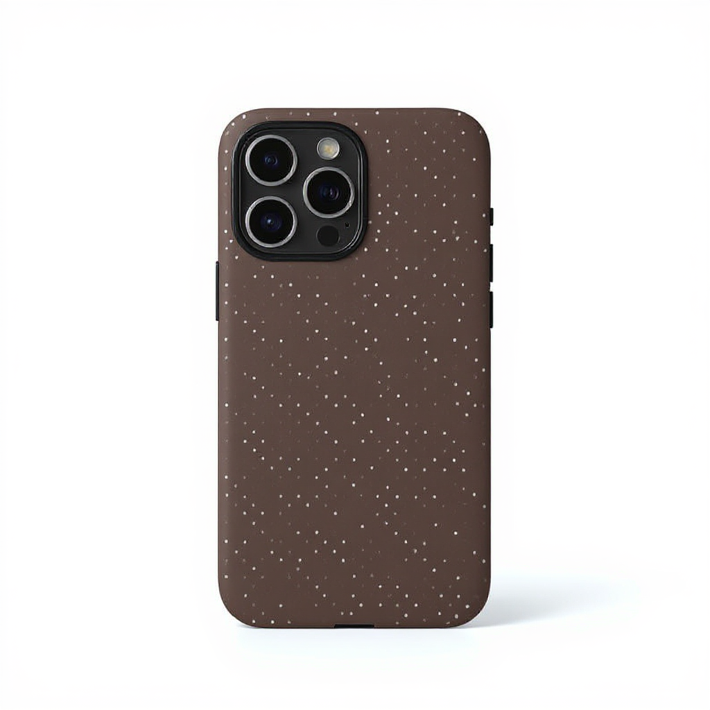 Chic Brown Speckled Texture Tough Phone Case