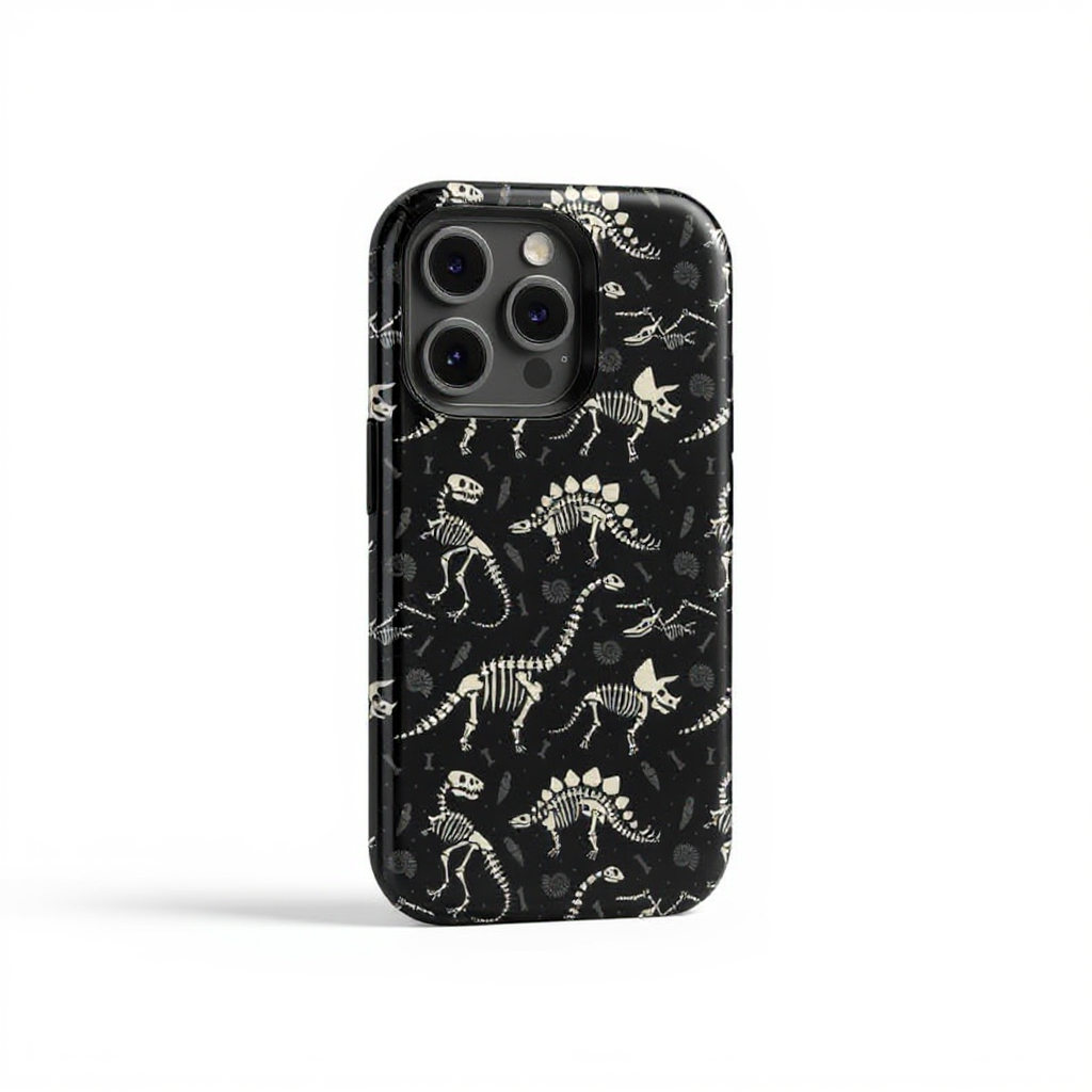 Chic Dinosaur Skeleton Print Tough Phone Case