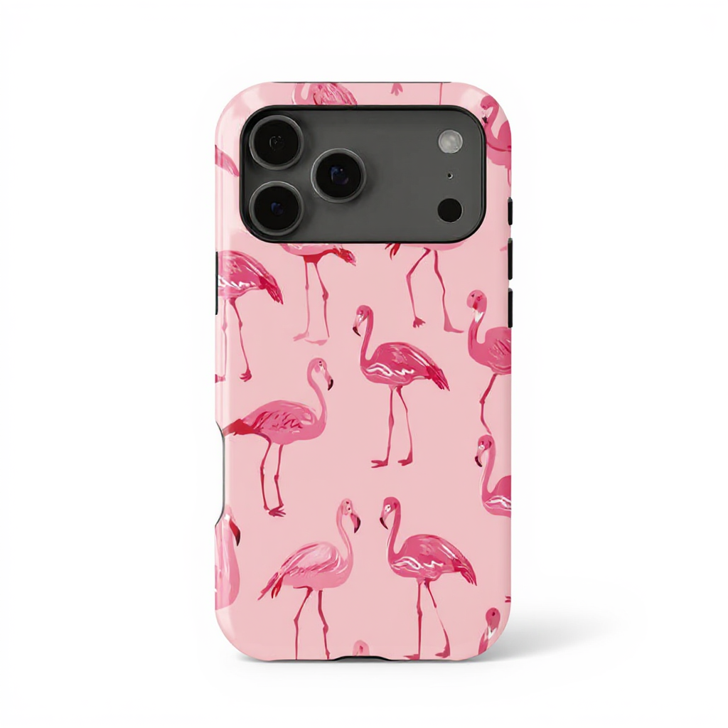 Chic Flamingo Pink Pattern Tough Phone Case