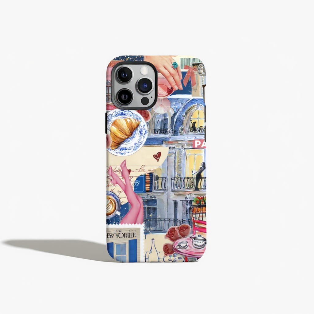 Chic Parisian Collage Art Tough Phone Case