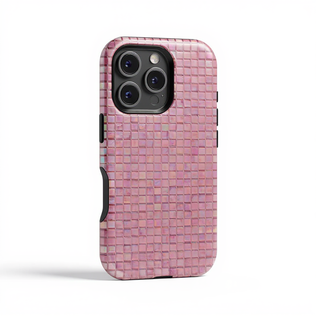 Chic Pink Mosaic Design Tough Phone Case