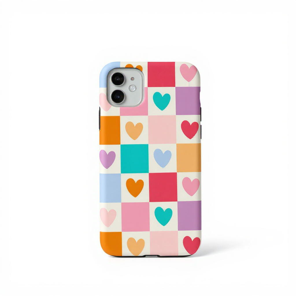 Colorful Heart Pattern Tough Phone Case