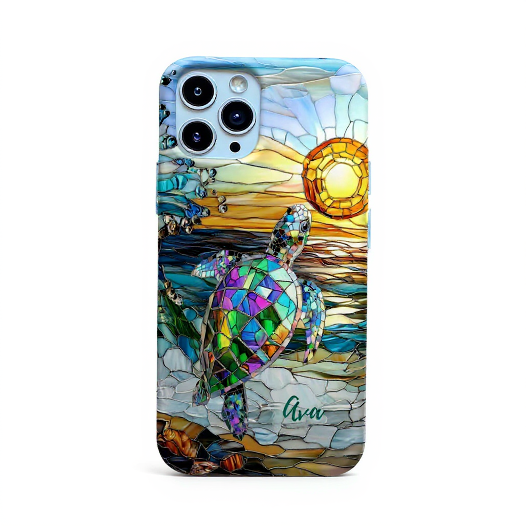 Colorful Mosaic Turtle Art Tough Phone Case