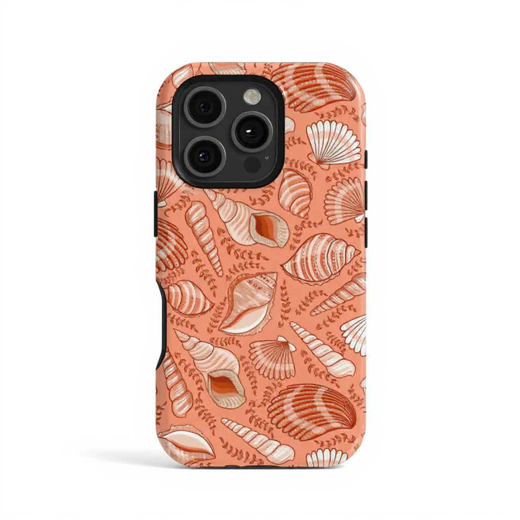 Coral Seashell Pattern Tough Phone Case