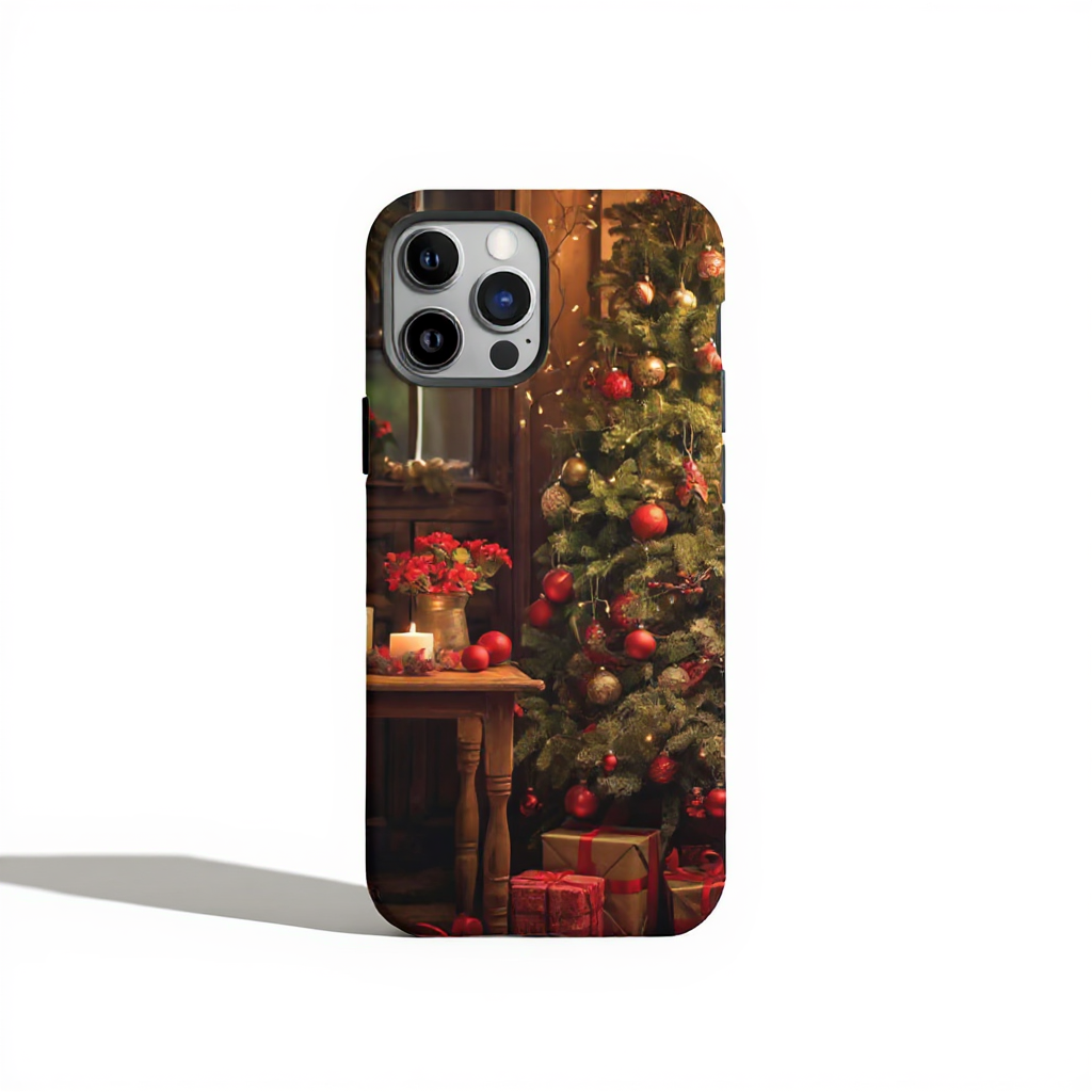 Cozy Christmas Tree Scene Tough Phone Case