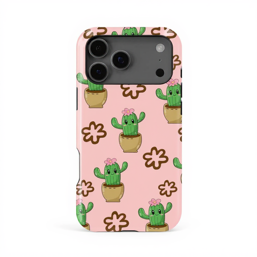Cute Cactus Pattern Tough Phone Case