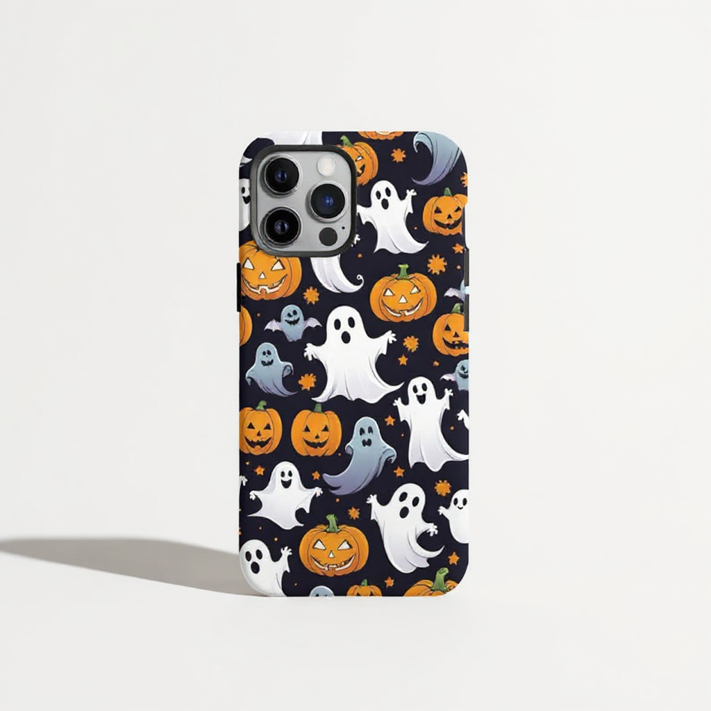 Cute Ghosts and Pumpkins Halloween Tough Phone Case
