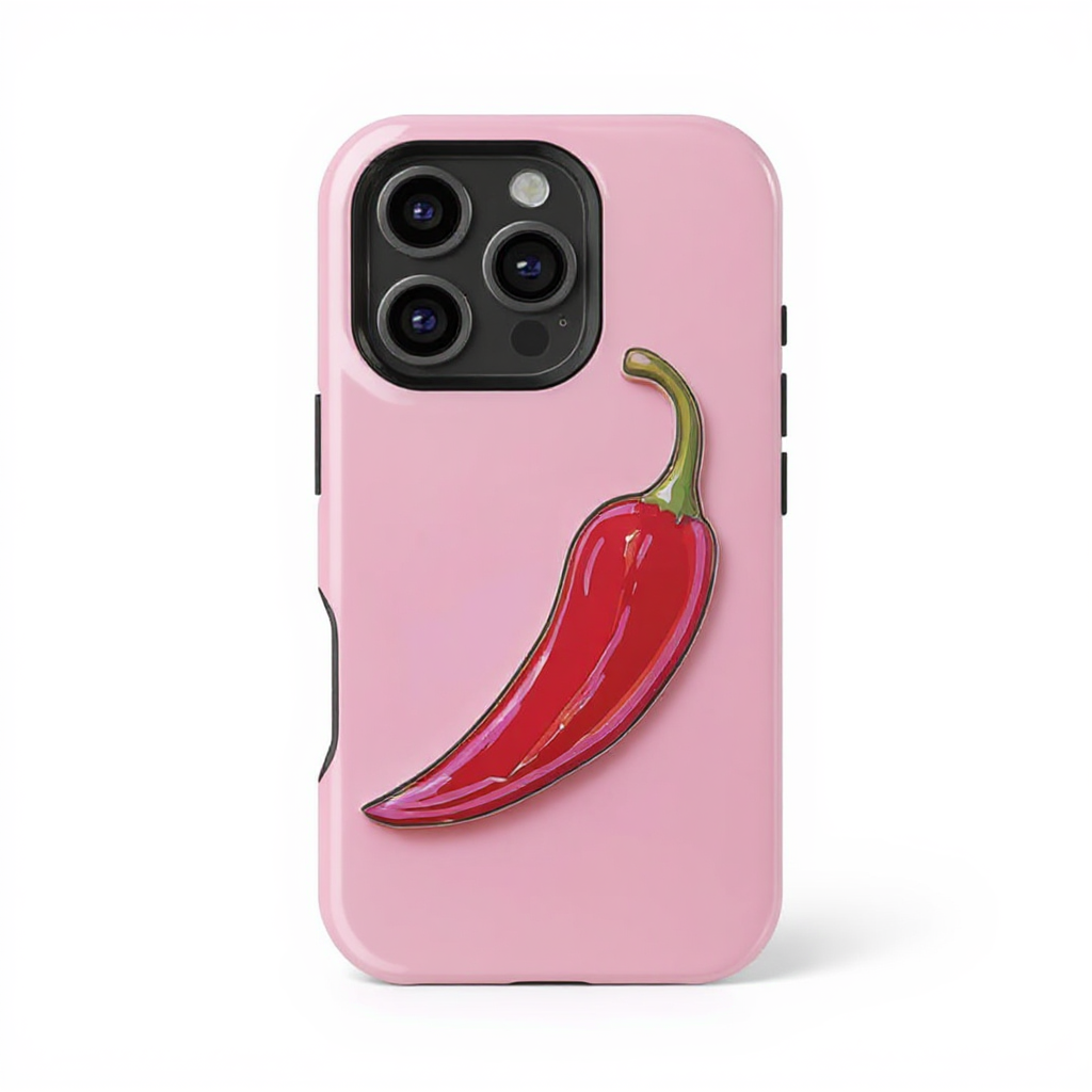 Cute Pink Chili Pepper Tough Phone Case