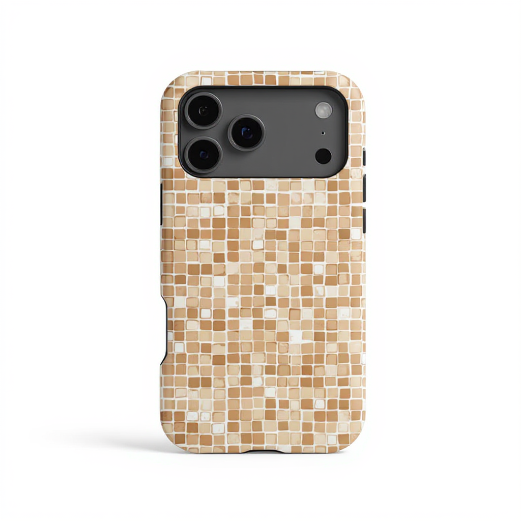 Elegant Beige Mosaic Design Tough Phone Case