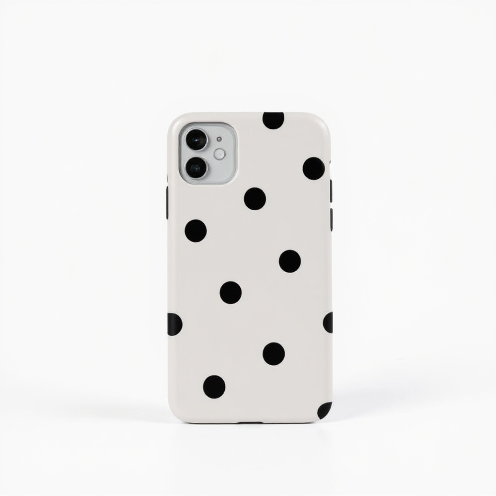 Elegant Black Polka Dot Design Tough Phone Case