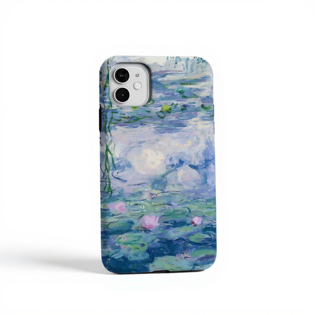Elegant Blue Water Lily Art Tough Phone Case
