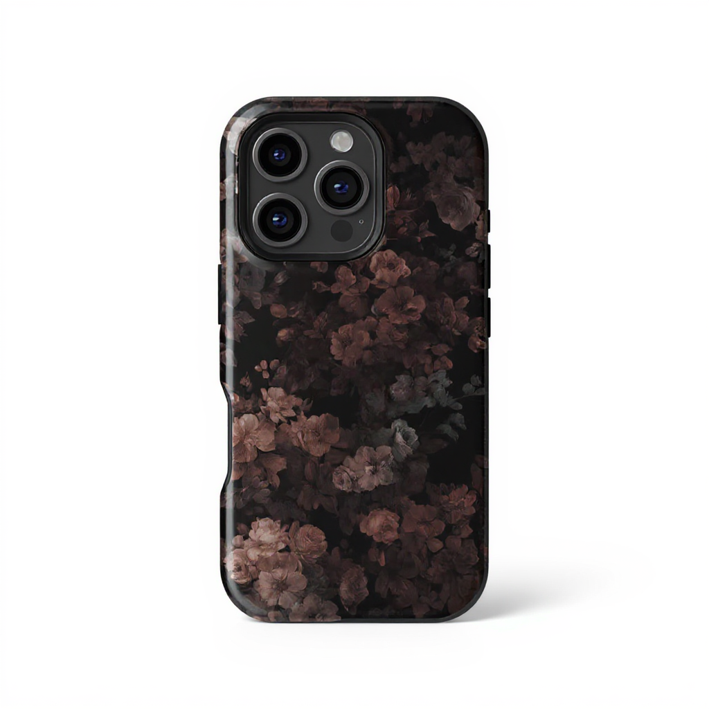 Elegant Dark Floral Design Tough Phone Case