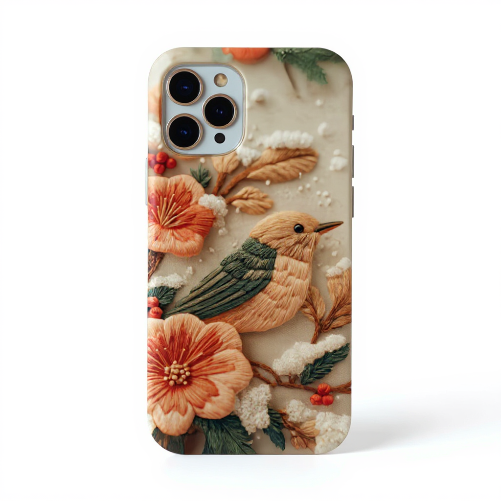 Elegant Floral Bird Art Tough Phone Case