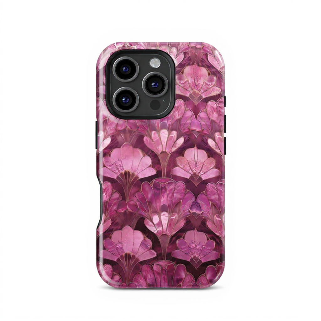 Elegant Floral Design in Pink Tough Phone Case