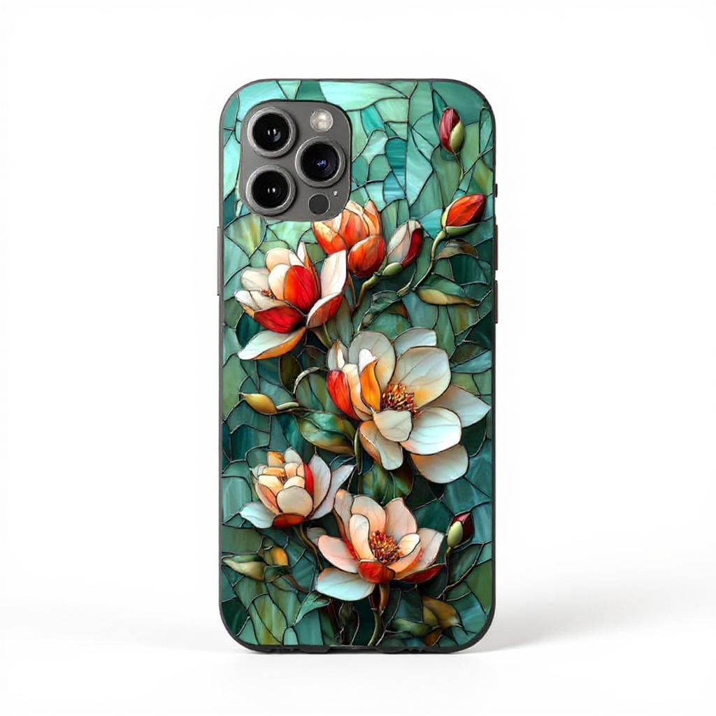 Elegant Floral Stained Glass Tough Phone Case